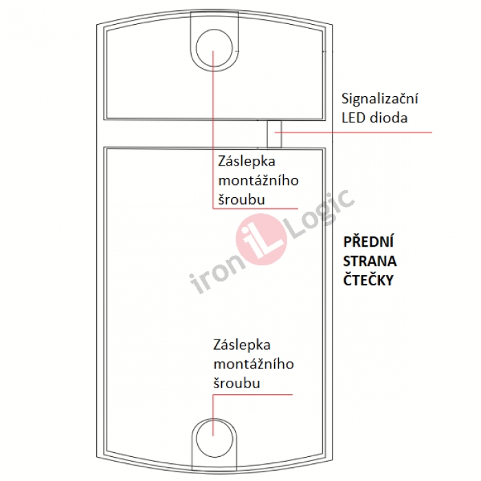 Čtečka MATRIX-ll MF-l-LG Wiegand 26, 1-wire(TM) povrchová světlá šedá, 13,56 MHz MIFARE RFID IRON LOGIC