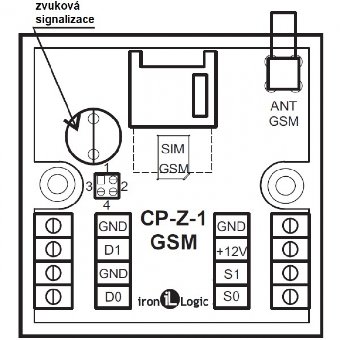 Čtečka CP Z-1 GSM,1-Wire(TM), Wiegand-26, Wiegand-34, Wiegand-42, Wiegand-50, Wiegand-58, GSM 900/1800 MHz IRON LOGIC