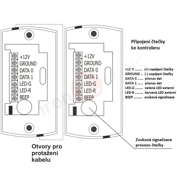 Čtečka MATRIX-ll-EH-BLACK Wiegand 26, 1-wire(TM) povrchová černá, 125 kHz EM MARINE, HID ProxCard ll, RFID IRON LOGIC